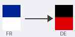 Air freight cargo transport from France to Germany - flag route image