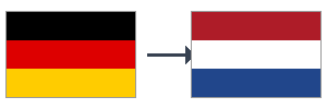 Germany to Netherlands air freight route flags