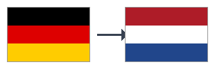 Germany to Netherlands air freight route flags