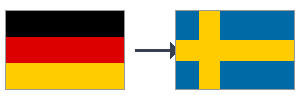 Germany to Sweden air freight route flags