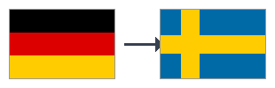 Germany to Sweden air freight route flags