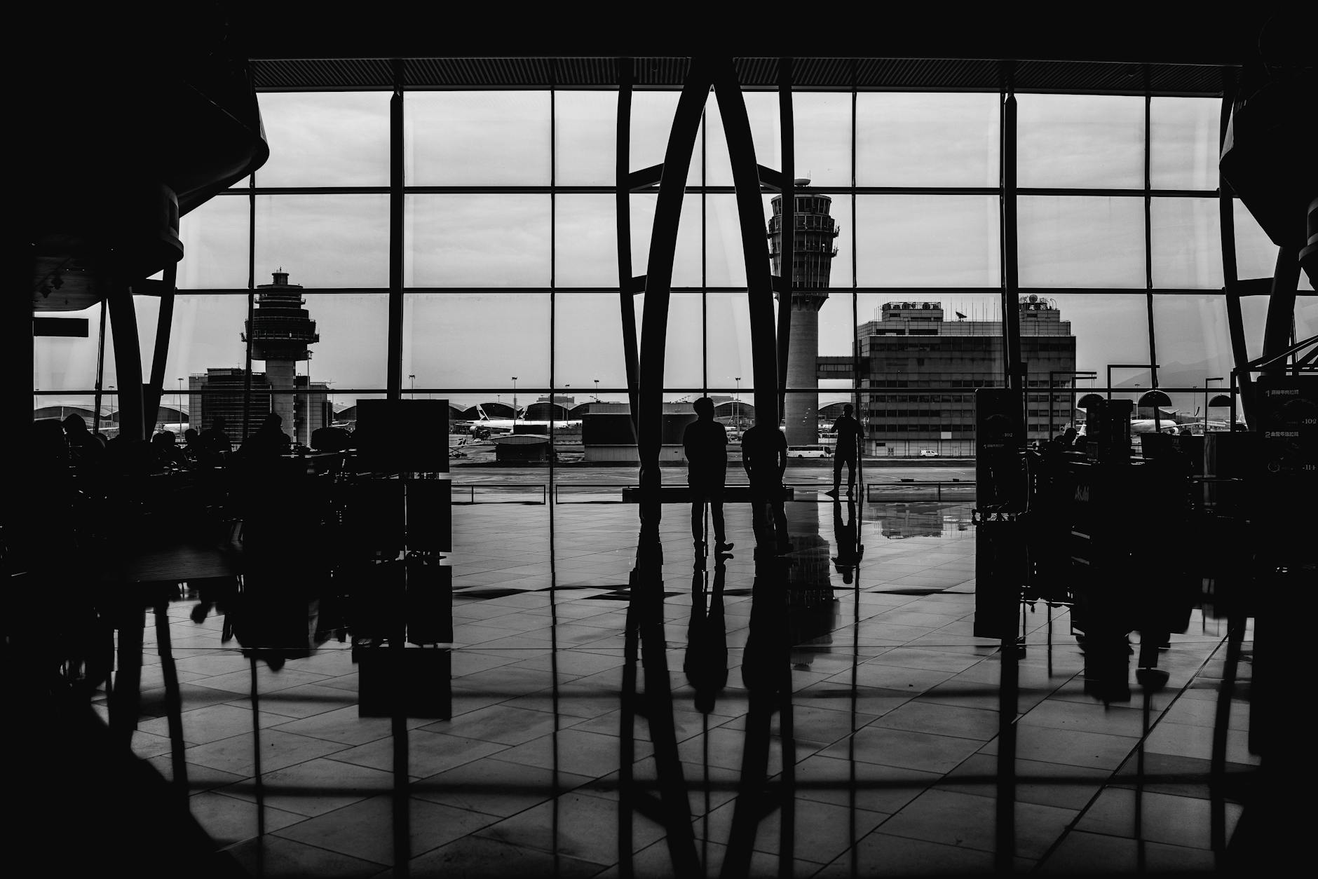 Airport control tower overseeing air cargo operations at major hubs