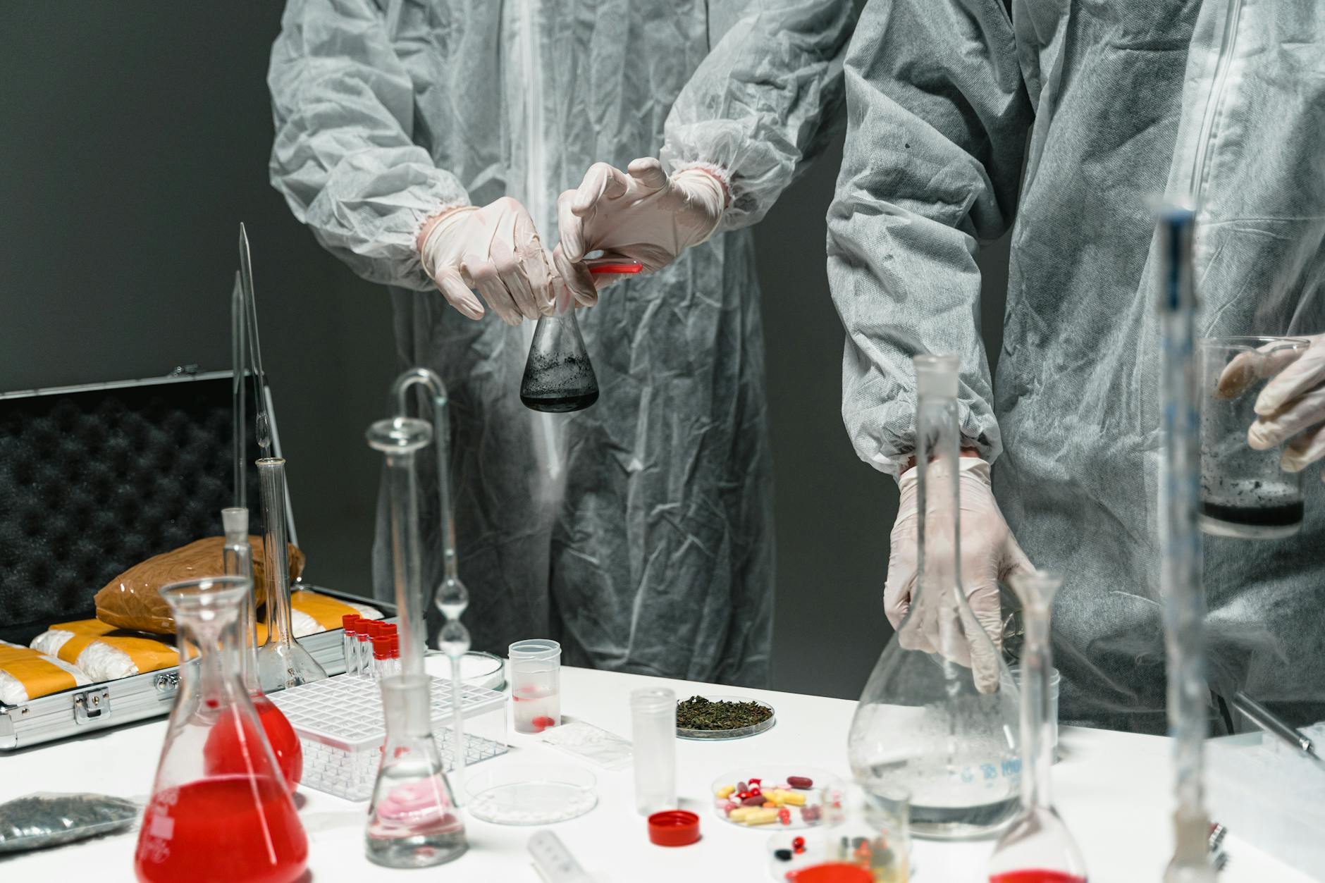 Pharmaceutical vials in a laboratory setting related to pharmaceutical air freight