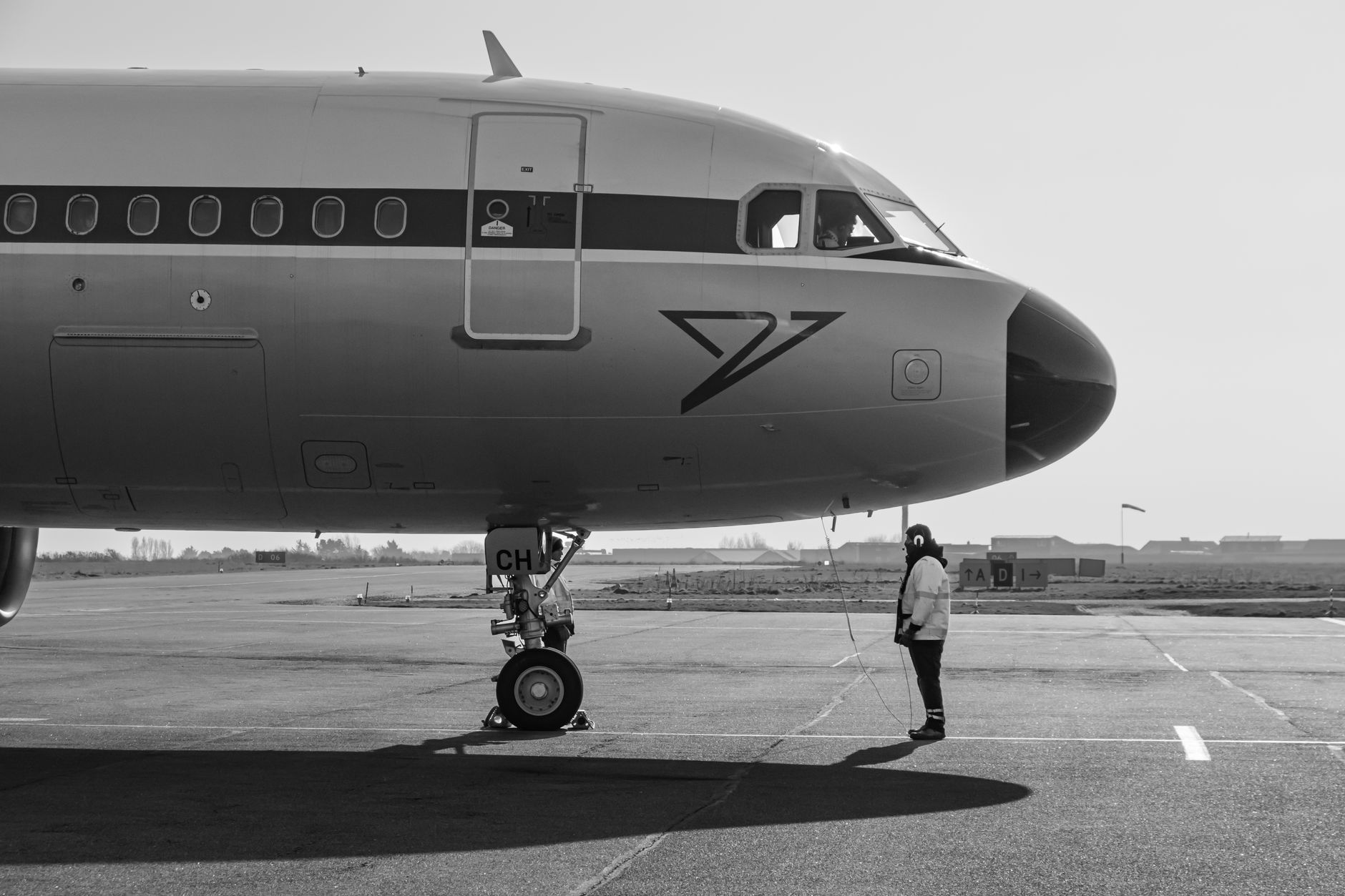 Cockpit view of an airliner involved in air freight operations